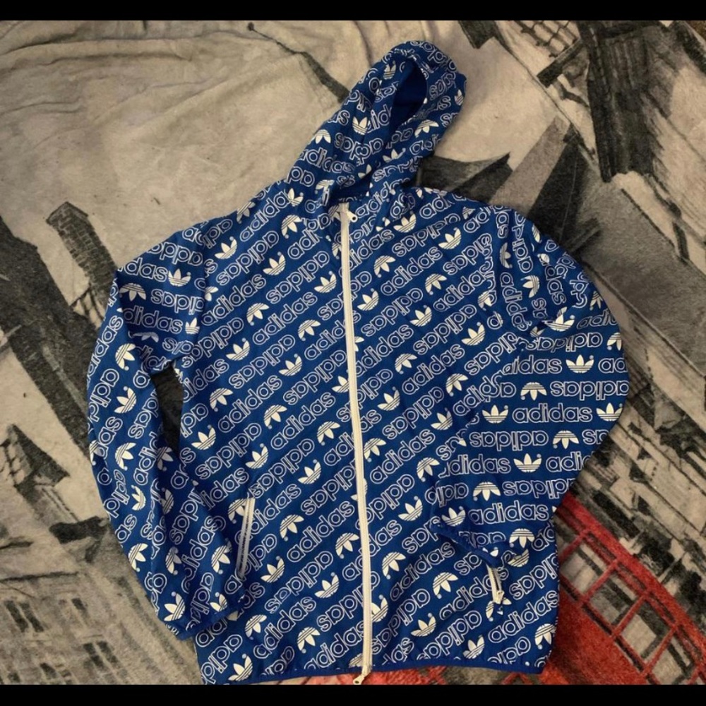 Adidas Blue Windbreaker
